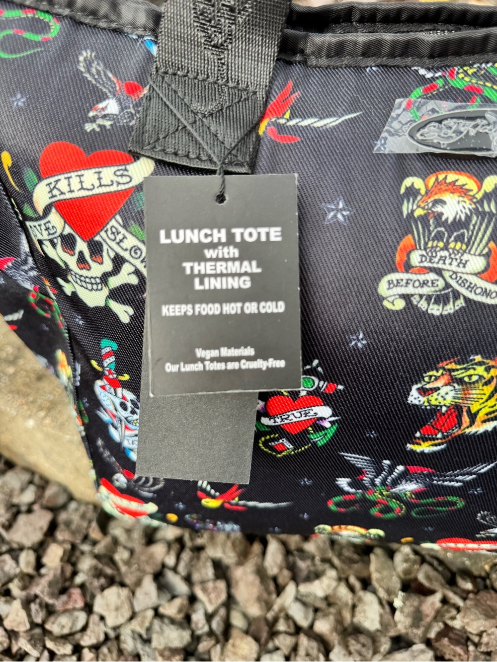 Ed Hardy NWT Thermal Lunch Tote Skull Tattoo Print - Picture 4 of 10